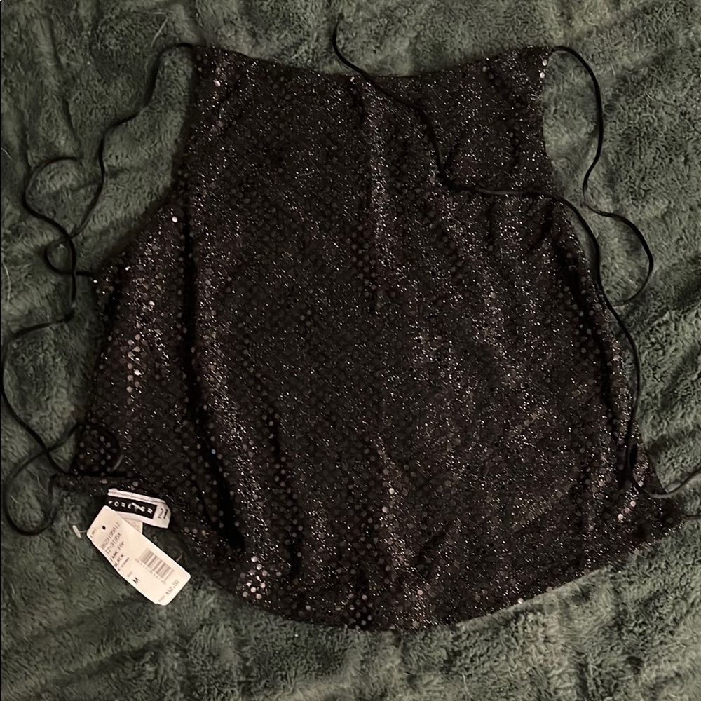 Forever 21 Glittering Black Sequin Halter